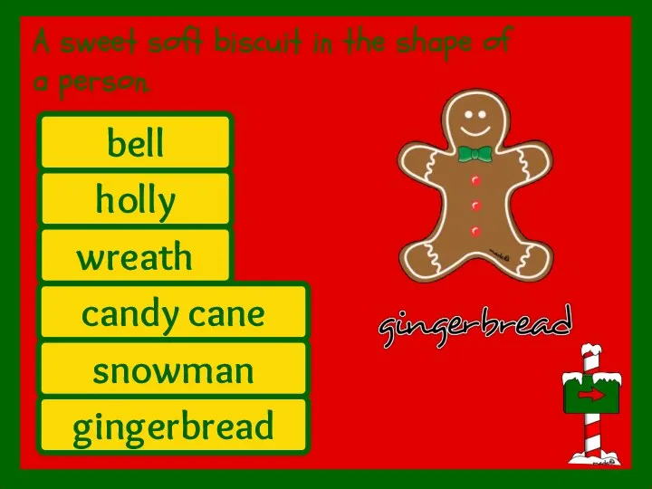 A sweet soft biscuit in the shape of a person. holly gingerbread