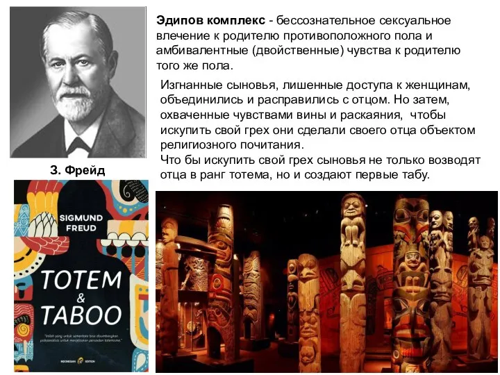 З. Фрейд Изгнанные сыновья, лишенные доступа к женщинам, объединились и расправились с