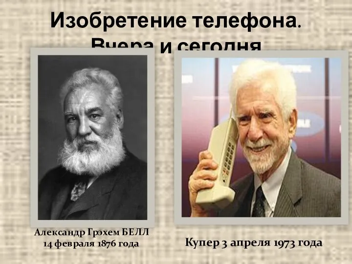 Изобретение телефона. Вчера и сегодня Александр Грэхем БЕЛЛ 14 февраля 1876 года