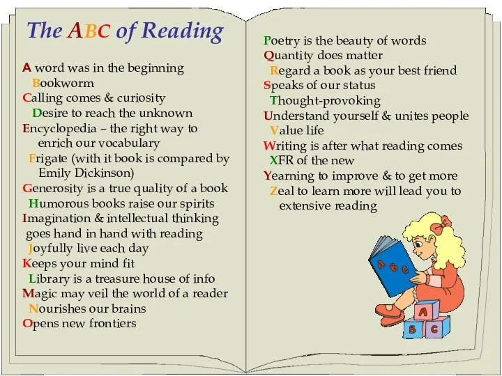 The ABC of Reading The ABC of Reading A word was in