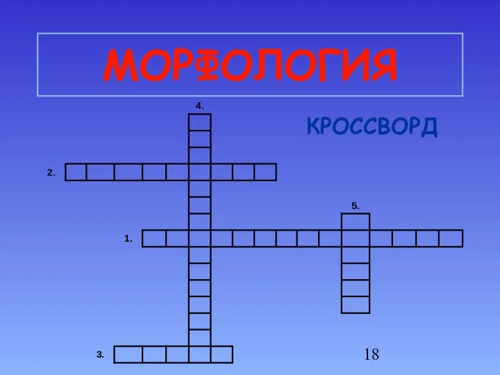 МОРФОЛОГИЯ КРОССВОРД