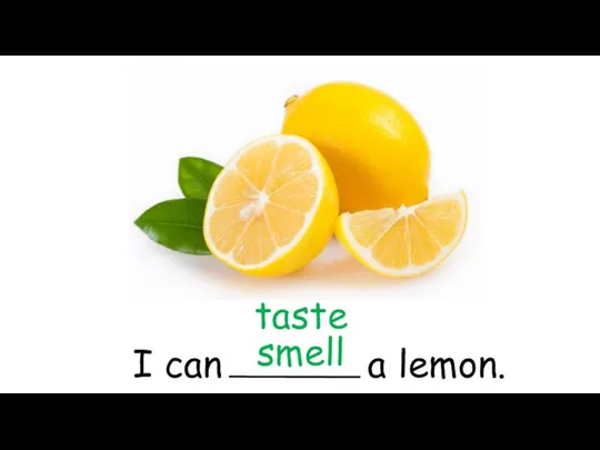 I can a lemon. smell taste