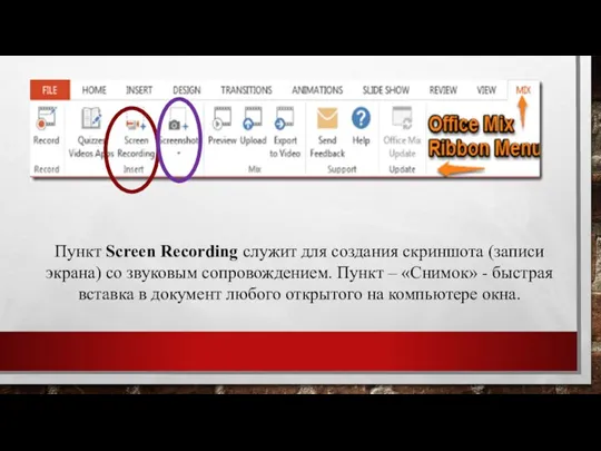 Пункт Screen Recording служит для создания скриншота (записи экрана) со звуковым сопровождением.