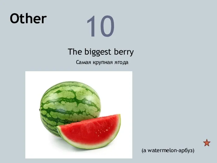 Other 10 The biggest berry (a watermelon-арбуз) Самая крупная ягода