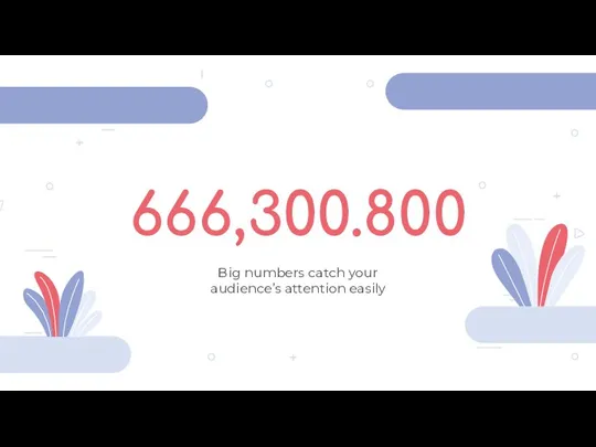 666,300.800 Big numbers catch your audience’s attention easily