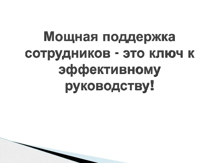 Мощная поддержка сотрудников - это ключ к эффективному руководству!