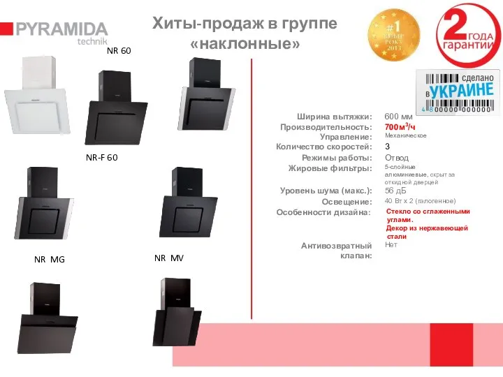 NR 60 NR-F 60 Хиты-продаж в группе «наклонные» NR MG NR MV