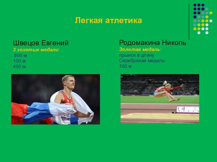 Легкая атлетика Швецов Евгений 3 золотых медали: 800 м 100 м 400