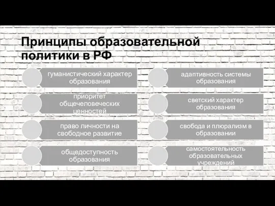 Принципы образовательной политики в РФ