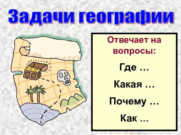 Задачи географии Природа Лучше использовать богатства природы Отвечает на вопросы: Где …