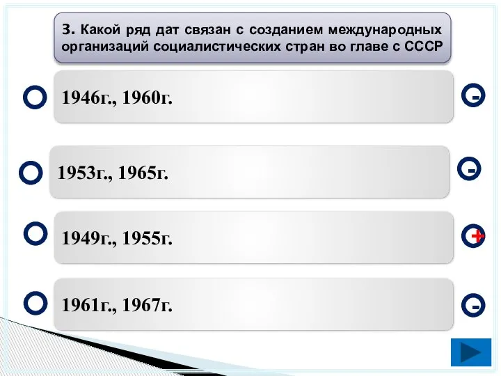 1949г., 1955г. 1953г., 1965г. 1961г., 1967г. 1946г., 1960г. - - + -