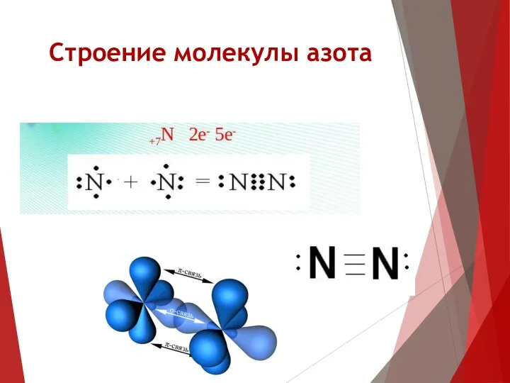 Строение молекулы азота