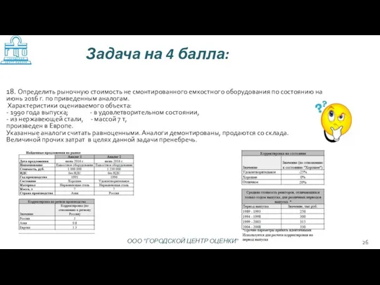 18. Определить рыночную стоимость не смонтированного емкостного оборудования по состоянию на июнь