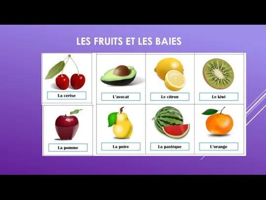 LES FRUITS ET LES BAIES