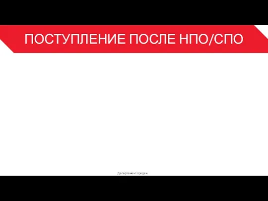 ПОСТУПЛЕНИЕ ПОСЛЕ НПО/СПО Департамент продаж 3