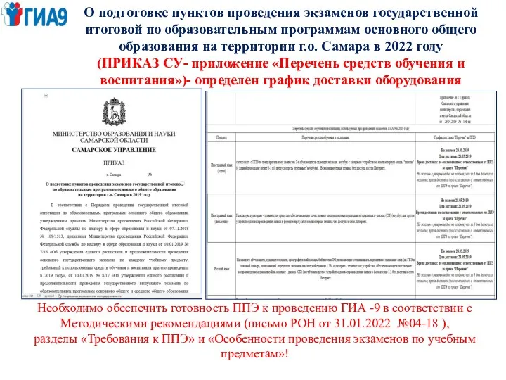 О подготовке пунктов проведения экзаменов государственной итоговой по образовательным программам основного общего