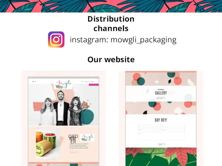 Distribution channels instagram: mowgli_packaging Our website ORDER