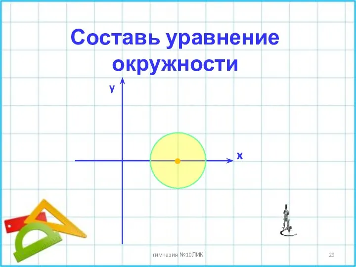 * гимназия №10ЛИК Составь уравнение окружности y x