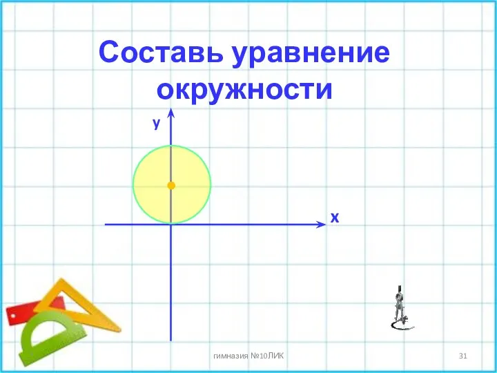 * гимназия №10ЛИК Составь уравнение окружности y x