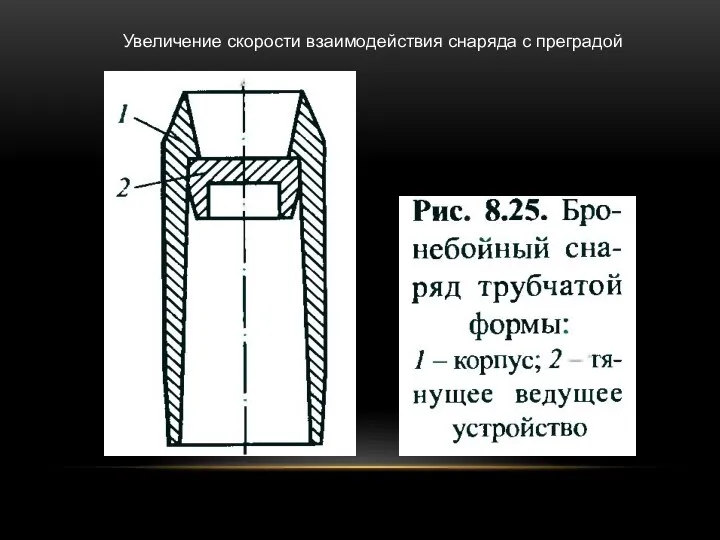 Увеличение скорости взаимодействия снаряда с преградой