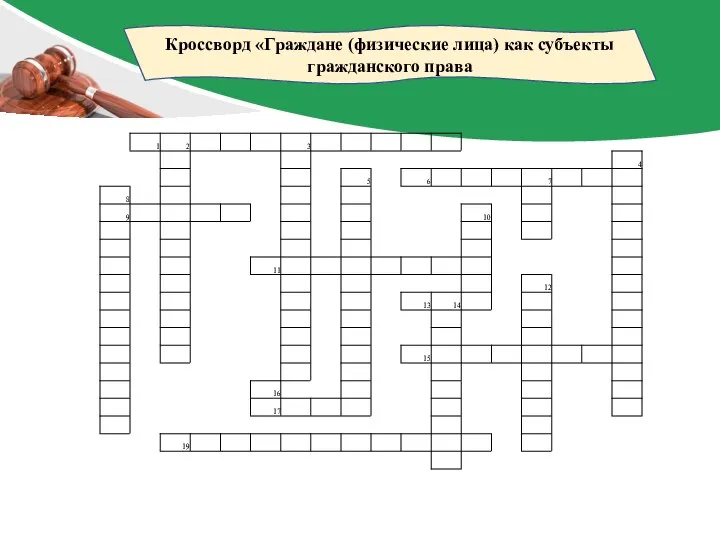 Кроссворд «Граждане (физические лица) как субъекты гражданского права