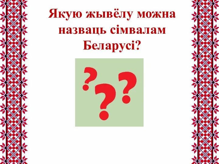 Якую жывёлу можна назваць сімвалам Беларусі?