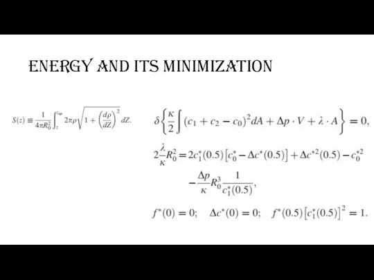 Energy and its minimization