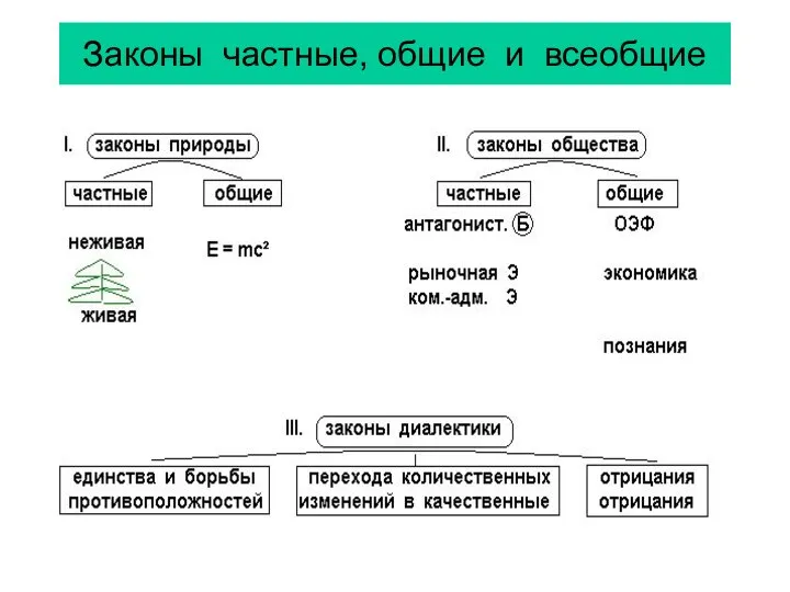 Законы частные, общие и всеобщие