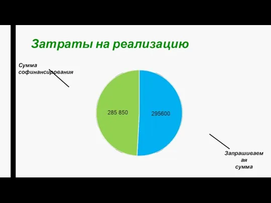 Затраты на реализацию Запрашиваемая сумма Сумма софинансирования