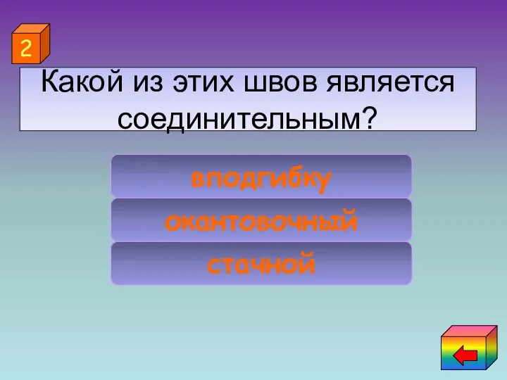 стачной окантовочный вподгибку 2 Какой из этих швов является соединительным?