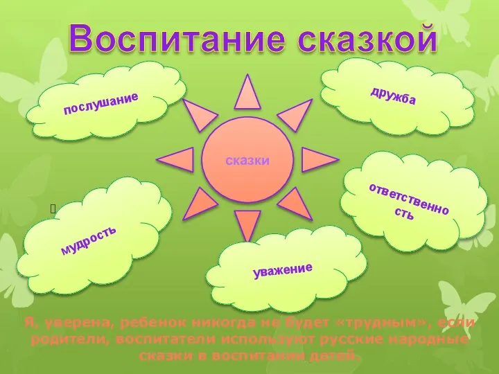 Воспитание сказкой сказки послушание уважение ответственность дружба мудрость Я, уверена, ребенок никогда