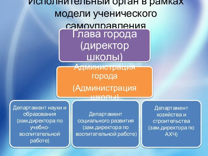 Исполнительный орган в рамках модели ученического самоуправления