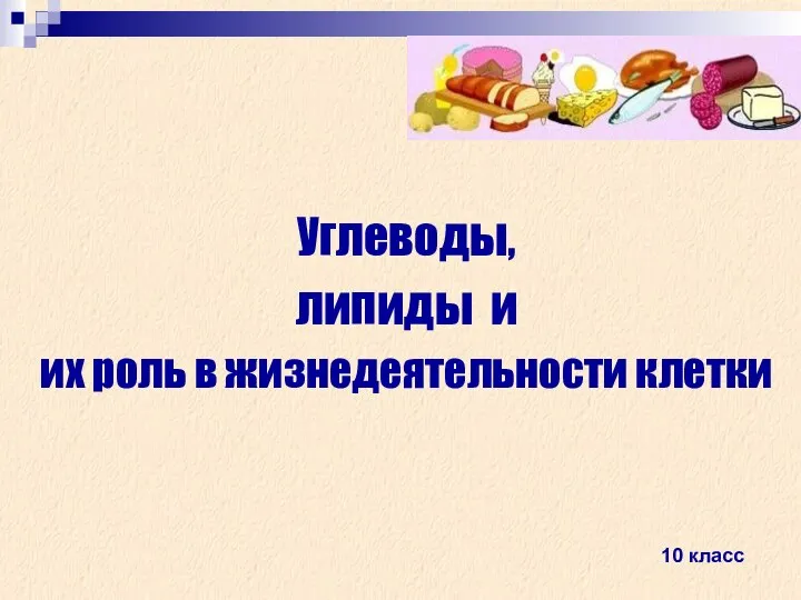 Углеводы, липиды и их роль в жизнедеятельности клетки 10 класс