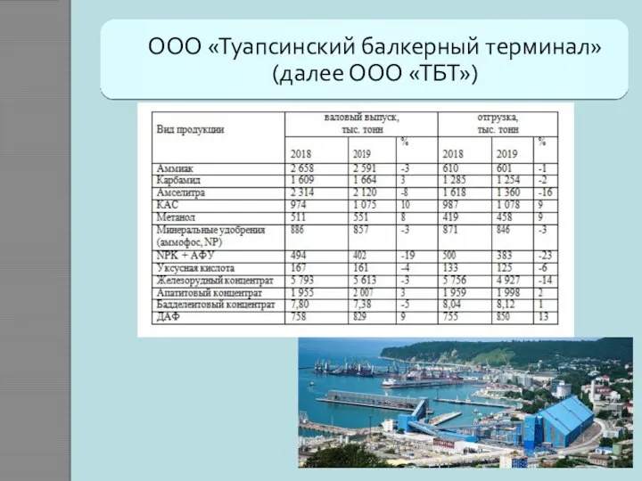 ООО «Туапсинский балкерный терминал» (далее ООО «ТБТ»)