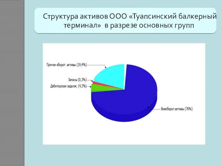 Структура активов ООО «Туапсинский балкерный терминал» в разрезе основных групп