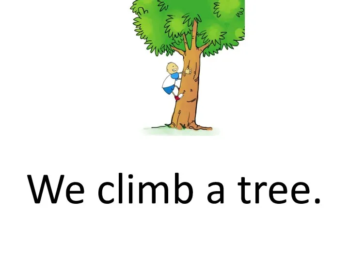We climb a tree.