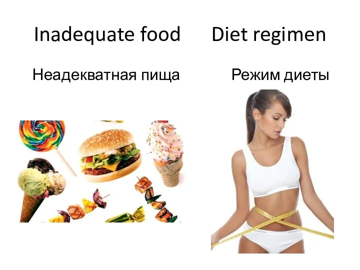 Inadequate food Diet regimen Неадекватная пища Режим диеты