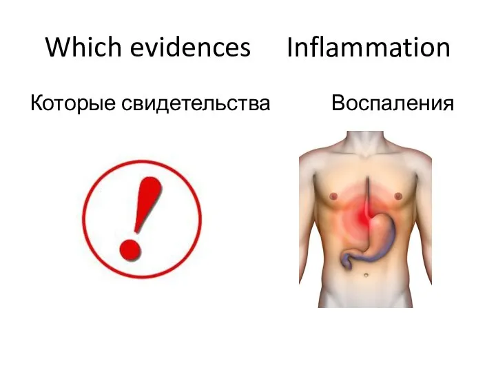 Which evidences Inflammation Которые свидетельства Воспаления
