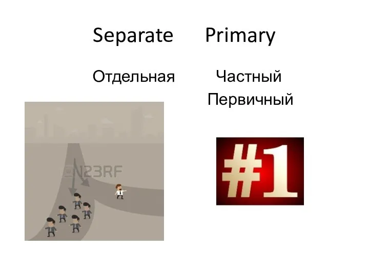 Separate Primary Отдельная Частный Первичный