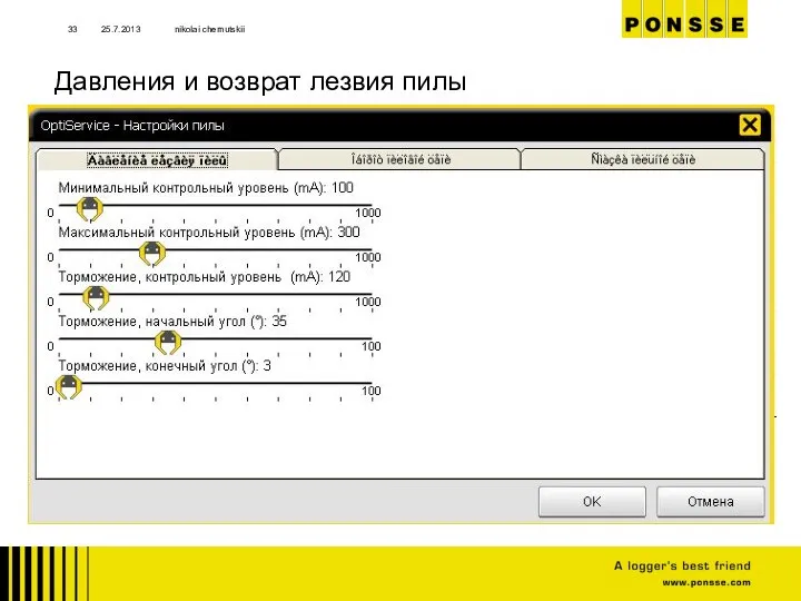 25.7.2013 nikolai chernutskii Давления и возврат лезвия пилы