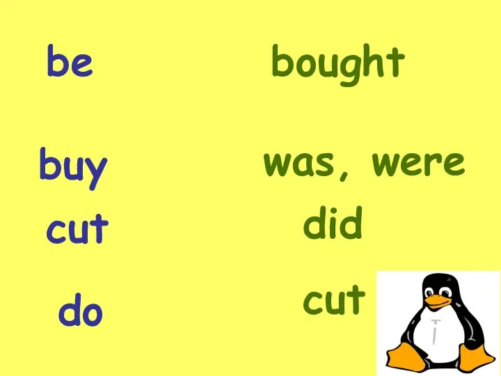 be was, were buy bought cut cut do did