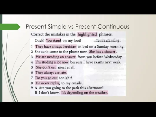 Present Simple vs Present Continuous