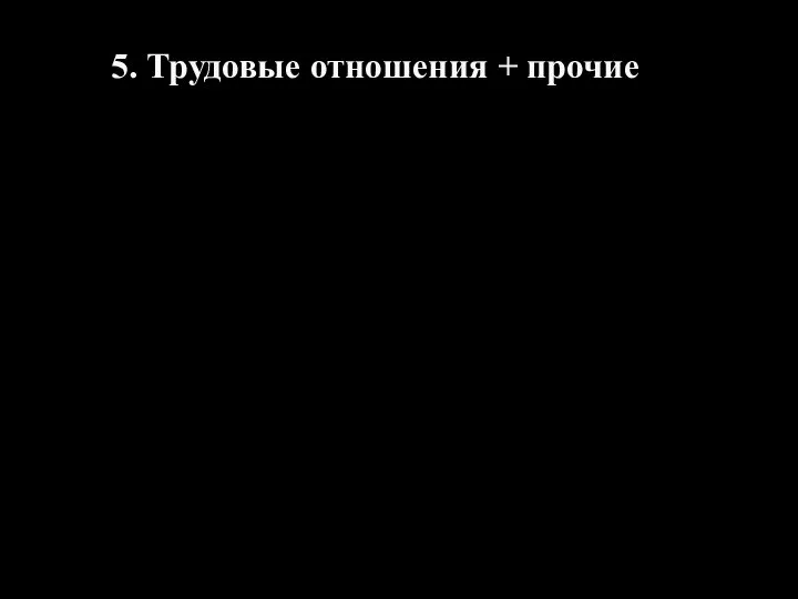 5. Трудовые отношения + прочие