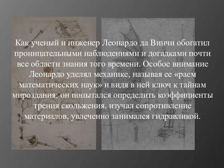 Как ученый и инженер Леонардо да Винчи обогатил проницательными наблюдениями и догадками