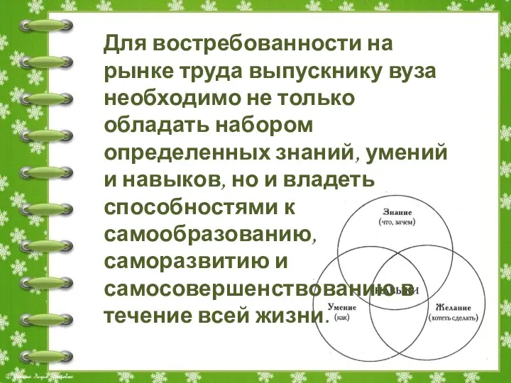 Для востребованности на рынке труда выпускнику вуза необходимо не только обладать набором