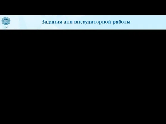 Задания для внеаудиторной работы Что является объектом изучения химии? Какое из фундаментальных