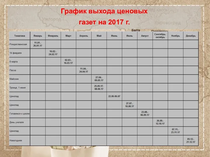 График выхода ценовых газет на 2017 г.