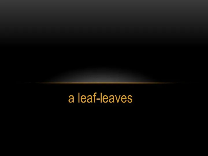 a leaf-leaves