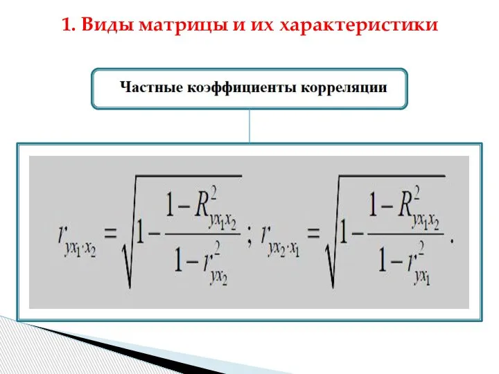 1. Виды матрицы и их характеристики