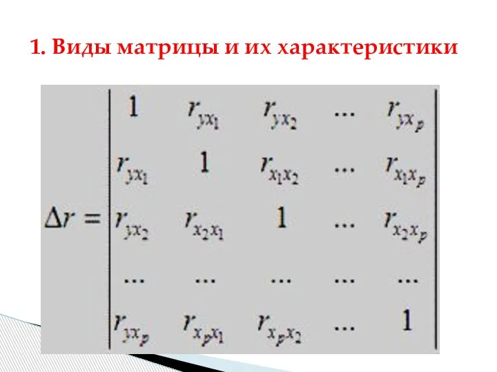 1. Виды матрицы и их характеристики